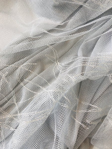Embroidered Tulle and Knitted Metallic Voile - Glasgow Fabric Store